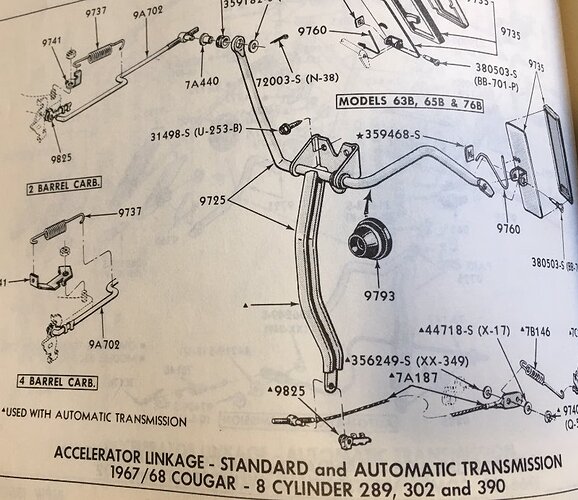 Throttle linkage on a 67 base manual - Classic Cougar Maintenance ...