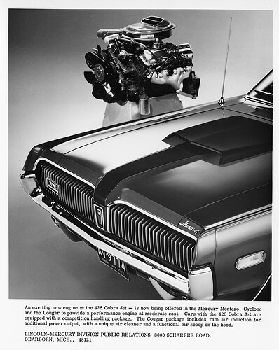 1968Cougar428CJPressPhotoSm