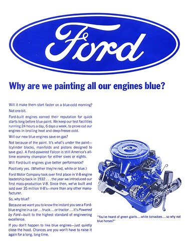 1966 Ford Engines Blue