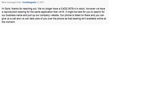 mustangsetc response for C4DZ 3576 B