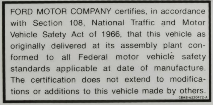 DECAL - SAFETY ACT
