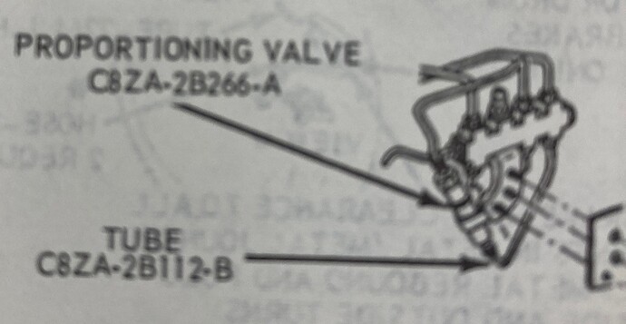 Proportioning Valve 1968 Cougar Shop Manual