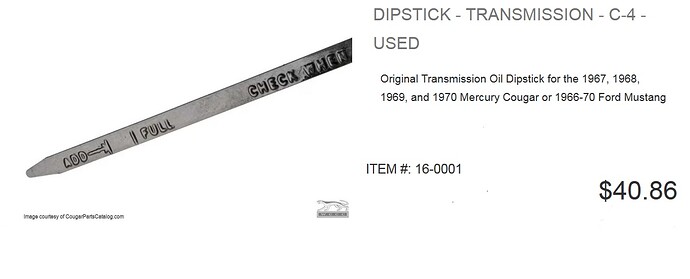 C4 Auto trans dip stick from WCCC