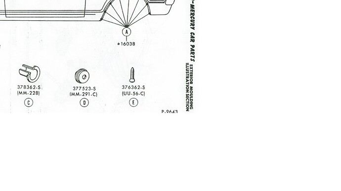 1967 Cougar side view fasteners