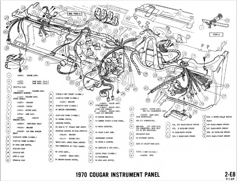 Help needed on 70 Cougar Eliminator under dash wiring - Classic Cougar ...