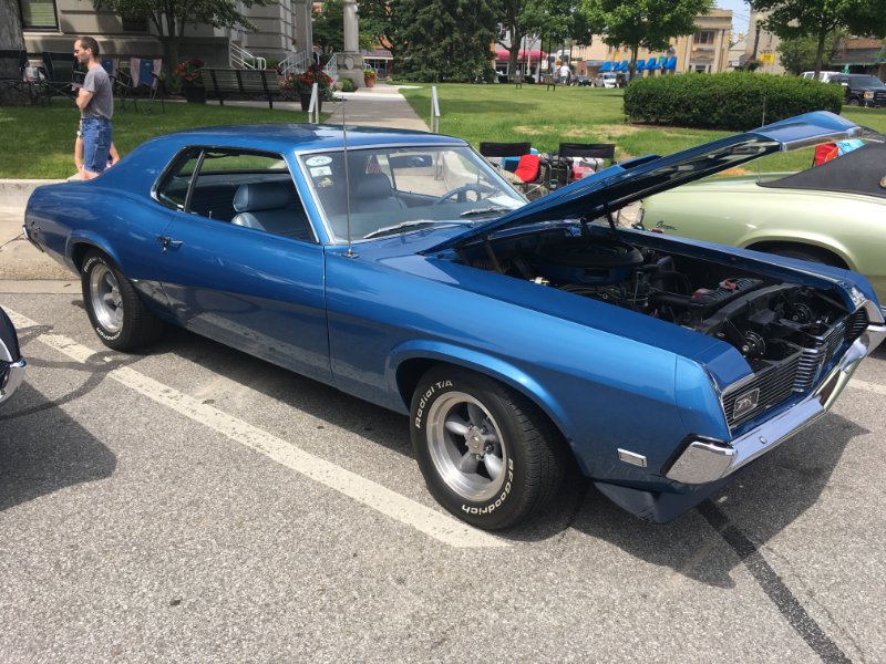 Spotted-blue ‘69 hardtop on trailer I-94 westbound - Classic Cougar ...