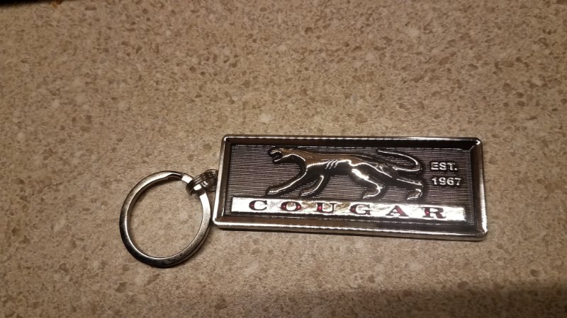 Vintage shops 1970s Mercury Cougar Faux Suede Keychain