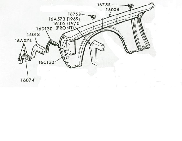 front fender RHS 1969 70 Cougar